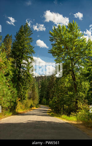 Einsame Landstraße in Montana, USA Stockfoto