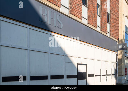 Geschlossen BHS store, bestieg nach Schließung, Lincoln, England, Großbritannien Stockfoto