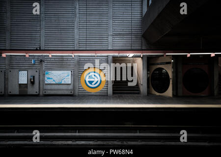 Plattform der Préfontaine Metrostation Montréal Stockfoto