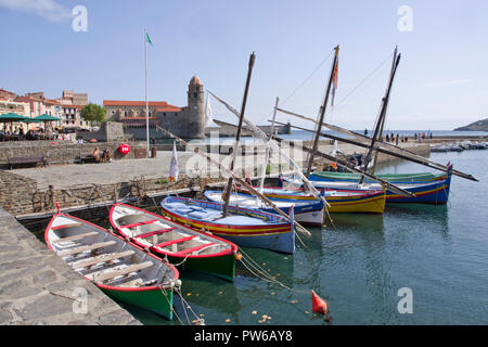 Hafen von Collioure Frankreich Stockfoto