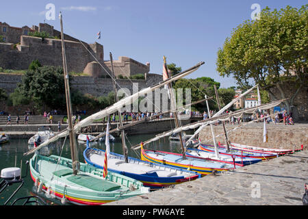 Hafen von Collioure Frankreich Stockfoto