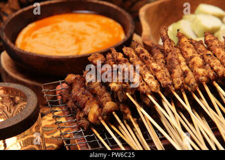 Sate Ayam Blora, die Signatur Chicken Satay von blora Regency Hotel in Central Java, Indonesien Stockfoto