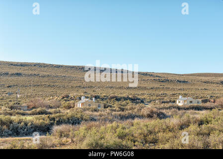 SUTHERLAND, SÜDAFRIKA, 8. August 2018: Die Rooikloof self-catering Cottages in der Nähe von Sutherland in der Northern Cape Provinz Stockfoto