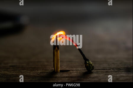 Verbrannt match Stick Stockfoto
