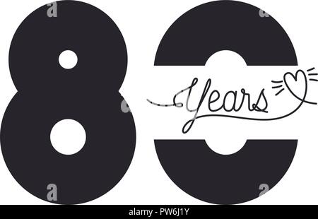 Nummer 80 für Jubiläum Karte Symbol Stock Vektor