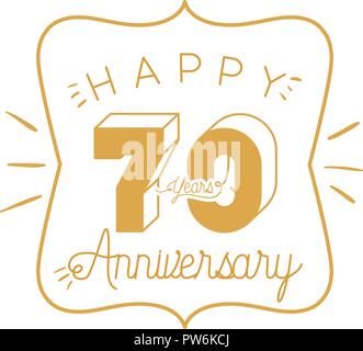 Nummer 70 für Jubiläum Karte Symbol Stock Vektor