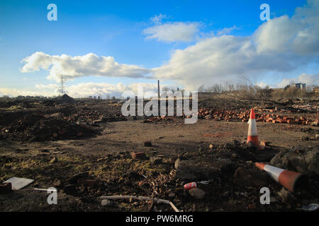 Ein waste land und Standort für die Entwicklung im Westen von Schottland Stockfoto