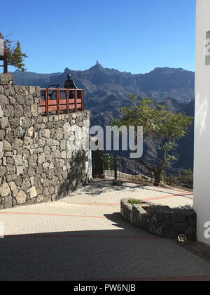 Aussichtspunkt Unamuno in Artenara, das Älteste und höchste Dorf in Gran Canaria, Spanien Stockfoto