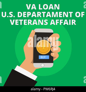 Konzeptionelle Handschrift zeigt Va Darlehen U.S Departament Angelegenheiten der Veteranen. Business Foto text Streitkräfte finanzielle Hilfe. Stockfoto