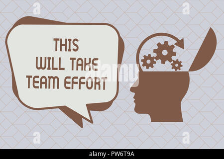 Text Zeichen angezeigt wird Team Mühe machen. Konzeptionelle Foto etwas von einer Gruppe oder Cluster von Personen geleistet. Stockfoto