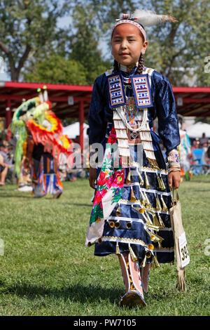 Bismarck, North Dakota, 8 September, 2018: Die 49. jährliche vereinigte Stämme Pow Wow, einer der größten Outdoor Event, sammelt in Bismark mehr als 900 Tänzer Stockfoto