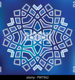 Blau Mosaik Hexagon Snowfkake vector Anmelden Verlaufshintergrund Stock Vektor