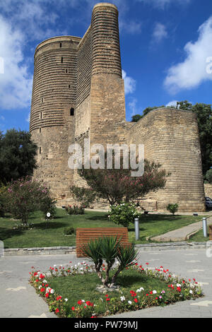 Aserbaidschan, Baku, Maiden's Tower, Stockfoto