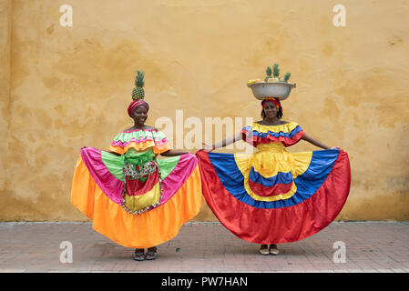 Kolumbianische Obst Anbieter. Cartagena de Indias, Kolumbien. Sep 2018 Stockfoto