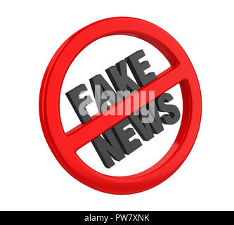 Hoax/gefälschte Nachrichten Konzept isoliert Stockfoto