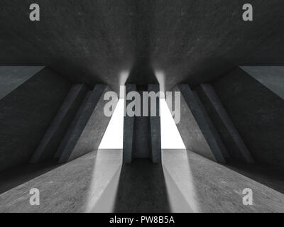 Abstrakte moderne Architektur Hintergrund, leeren Raum. 3D-Rendering Stockfoto