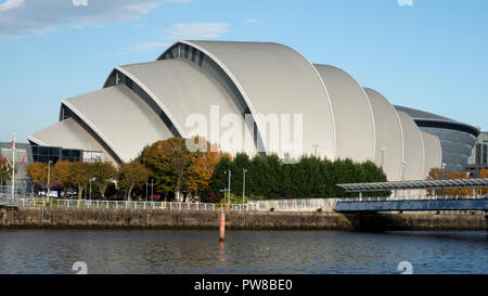 Das Clyde Auditorium aufbauend auf Glasgow Dockside (bekannt als das "Gürteltier". Stockfoto