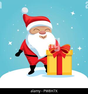 Frohe Frohe Weihnachten Weihnachtsmann Charakter Stock Vektor