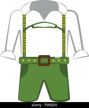 Isolierte traditionelle oktoberfest Kleidung für Männer Stock Vektor