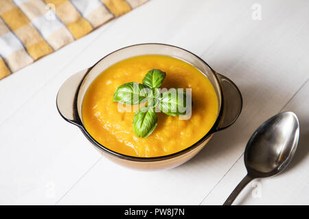 Leckere Kürbissuppe Stockfoto