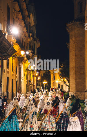 Las Falles Frühlingsfest, Valencia, Spanien, 2018 der UNESCO zum Immateriellen Kulturerbe Stockfoto