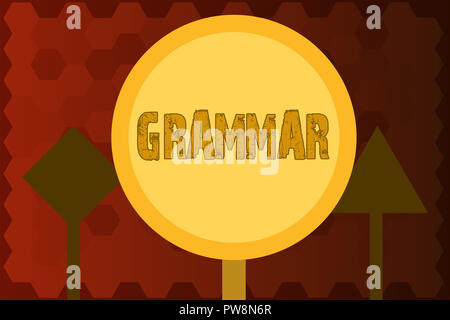 Text Zeichen, Grammatik. Konzeptionelle foto System und Aufbau einer Sprache richtig richtige Schreiben von Regeln. Stockfoto