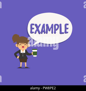 Text zeichen Beispiel angezeigt. Konzeptionelle Foto Illustration Beispielmodell Leitfaden Erläuterung zum Beispiel. Stockfoto
