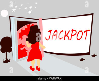 Handschrift Text schreiben Jackpot. Begriff Sinne grosse Preisgeld im Spiel Lotterie große Auszeichnung Glücksspiel in Zusammenhang stehen. Stockfoto