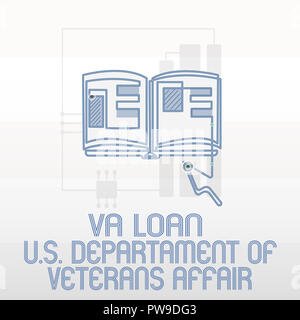 Handschrift Text schreiben Va Darlehen U.S Departament Angelegenheiten der Veteranen. Begriff Sinne Streitkräfte finanzielle Hilfe. Stockfoto