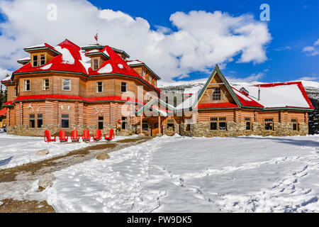 Num-Ti-Jah Lodge, Bow Lake, Banff National Park, Alberta, Kanada Stockfoto