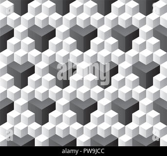 Nahtlose 3d-isometrisches Würfelmuster Hintergrundtextur Stockfoto