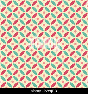 Nahtlos Überschneidendes Geometrisches Vintage-Kreismuster Stockfoto