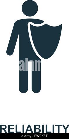 Zuverlässigkeit Symbol. Schwarzweiß-Design von Business ethics Sammlung. UX und UI. Pixel Perfect Zuverlässigkeit Symbol. Für Web-Design, Anwendungen, Software, Stock Vektor