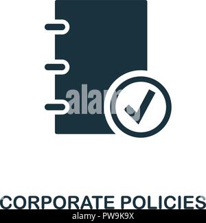 Corporate Policies Symbol. Schwarzweiß-Design von Business ethics. UI und UX. Pixel Perfect Corporate Policies Symbol. Für Web-Design, Anwendungen, Software, drucken. Stock Vektor