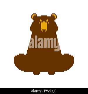 Tragen pixel Art Tier 8 Bit. Vector Illustration Stock Vektor