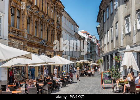 Mittelalterlichen Teil der Stadt Ljubljana, Slowenien Stockfoto