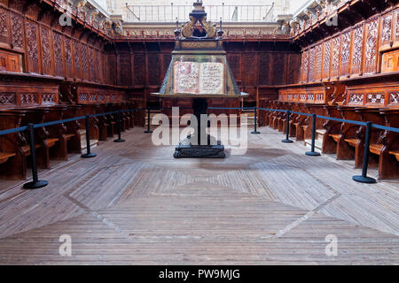 Coro de la Catedral (Santa María de la Asunción) de Coria. Cáceres. Der Extremadura. España. Stockfoto