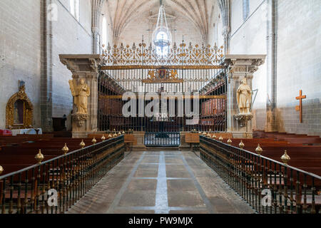 Coro de la Catedral (Santa María de la Asunción) de Coria. Cáceres. Der Extremadura. España. Stockfoto