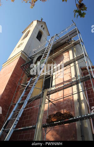 Alte Kirche im Umbau, Porici, Tschechische Republik Stockfoto