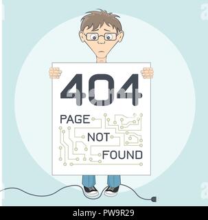 Seite mit 404-Fehler für die Website. Cartoon Stil Stock Vektor