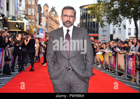 Steve Carell die Teilnahme an der schönen Knaben Premiere im Rahmen der BFI London Film Festival, das Cineworld in Leicester Square, London. Samstag, Oktober 13th, 2018. Photo Credit: Matt Crossick/PA-Kabel Stockfoto