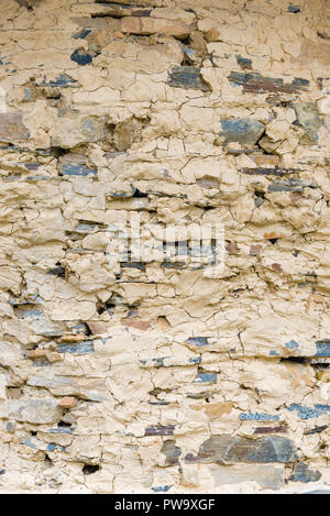 Traditionelle, aus Stein und Lehm Wand Hintergrund Stockfoto