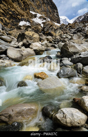 Die malerische Landschaft rund um Annapurna Base Camp in Nepal Stockfoto