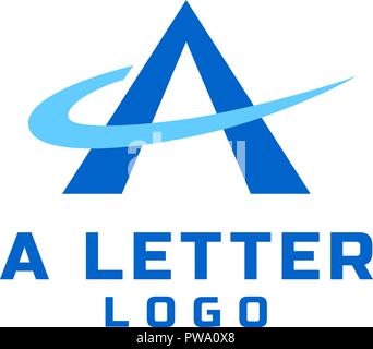 Schreiben ein Logo mit Swoosh im Farbton. Stock Vektor