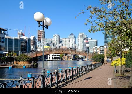 Clippers Quay, äußere Millwall Dock Canary Wharf London Docklands England Großbritannien Stockfoto