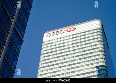 Die Londoner Zentrale der HSBC Bank in Canary Wharf Docklands London England Großbritannien Stockfoto