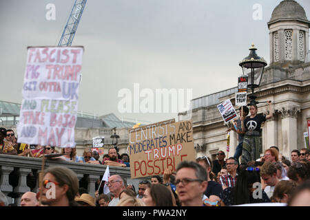 März gegen Präsidenten Trump Arbeitsbesuch in Großbritannien. 2018. Stockfoto