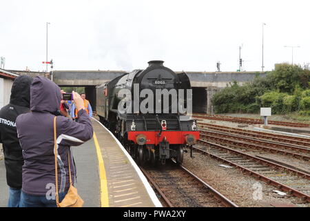 Der Flying Scotsman. Holyhead Station Wales Stockfoto