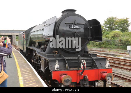 Der Flying Scotsman. Holyhead Station Wales Stockfoto