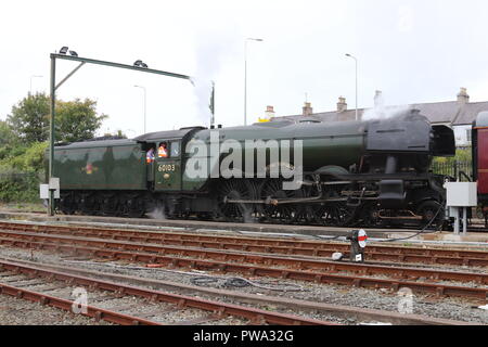 Der Flying Scotsman. Holyhead Station Wales Stockfoto